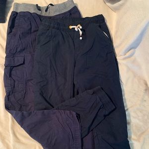 2 pair lined boys navy pants size 10